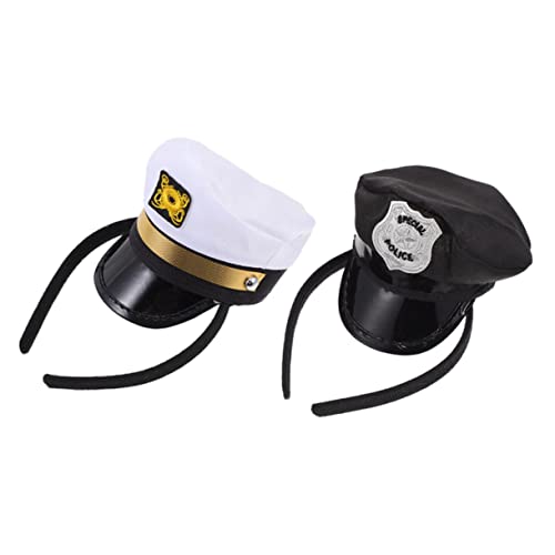 Vaguelly 2 Stück Haarband Teilig Matrosen Kapitänsmütze Cosplay Haarschmuck für Mädchen Party Karneval Halloween Segler Bootsfahrer Zubehör von Vaguelly