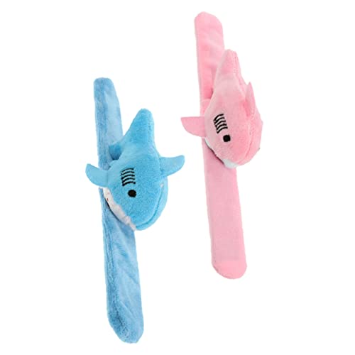 Vaguelly 2 Stück Hai-plüsch-sprengring Plüschspielzeug Gefüllte Slap-armbänder Kuscheltier Band Party-slap-armbänder Tierschnapparmbänder Pp Baumwolle von Vaguelly
