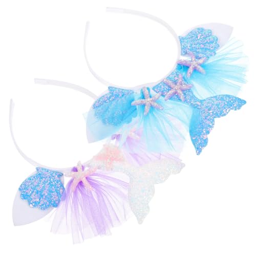 Vaguelly 2 Stück Halloween Haarschmuck Bunte Meerjungfrau Stirnbänder mit Perlen für Karneval Party Festival Kostümaccessoires Vaguelly 2 Stück Halloween Haarschmuck Bunte Meerjungfrau Stirnbänder mit Perlen für Karneval Party Festival Kostümaccessoires von Vaguelly