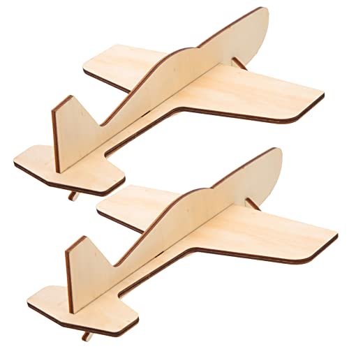 Vaguelly 2 Stück Holzflugzeug Bausatz für Puzzle Modell aus Holz DIY Handwerks für Junge Mädchen Fördert Kreativität und Vorstellungskraft von Vaguelly
