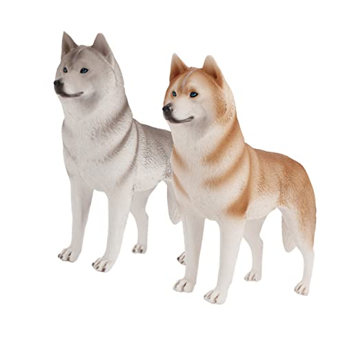 Vaguelly 2 Stück Husky Ornamente Welpen Tier Weihnachtsschmuck Mini Husky Hundefiguren Husky Plüsch Hundefiguren Husky Hundegeburtstagstorte Haustierspielzeug Hundeornament von Vaguelly