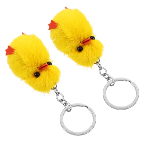 Vaguelly 2 Stück Kleine Gelbe Ente Schlüsselanhänger Mode Brosche Hund Schlüsselanhänger Anstecknadel Braut Brosche Autozubehör Aufkleber Abzeichen Brosche Auto Schlüsselanhänger Exquisite von Vaguelly