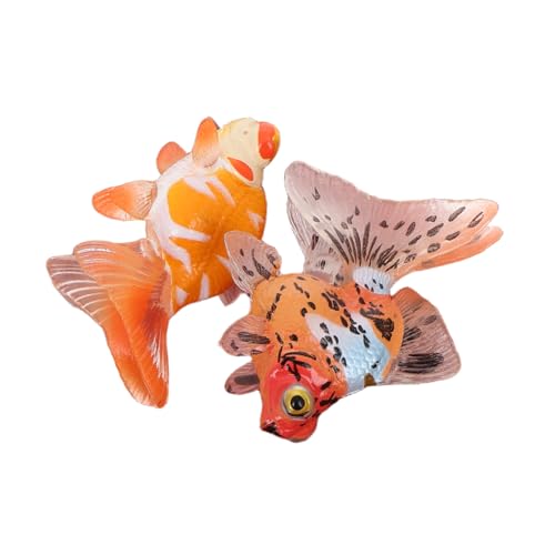 Vaguelly 2 Stück Künstliche Goldfisch Spielzeuge für Realistische Meeresbewohner Modelle für Aquarien und Miniatur Dekoration für Fisch Themenpartys und Lernressourcen von Vaguelly