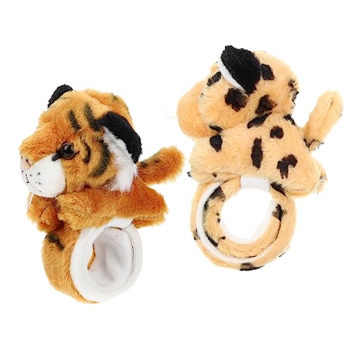 Vaguelly 2 Stück Kuschelige Tier Themen Slap Armbänder Set Plüsch Tier Handgelenkspielzeug für Geburtstagsfeiern Schulveranstaltungen und Kostümpartys Zufällige Designs von Vaguelly