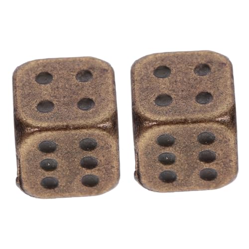 Vaguelly 2 Stück Metall Würfel Vintage Runde Ecken Spiel Zubehör für Brettspiele Party Dices für Zuhause Bar und Unterhaltungsorte von Vaguelly