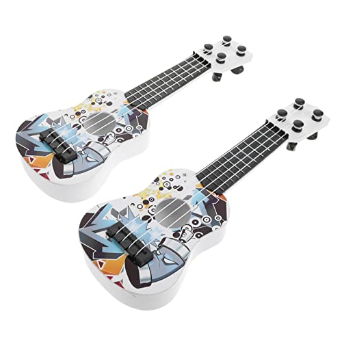 Vaguelly 2 Stück Mini Simulationsgitarrenspielzeug Elektrische Gitarrenspielzeuge Miniatur Musikinstrument Mini Kleine Gitarreninstrumente Gitarrenpuzzle Kindergitarre Gitarren von Vaguelly