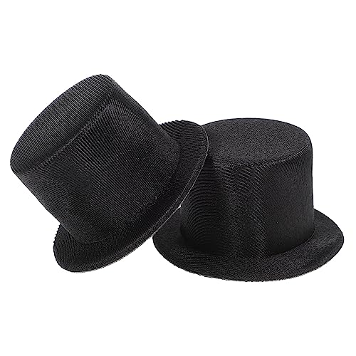 Vaguelly 2 Stück Mini Top Hat aus Robustem Kleine Miniaturhüte für Diy Weihnachtsdekoration Leicht und Vielseitig für Puppen Schneemänner und Bastelprojekte Schwarz von Vaguelly