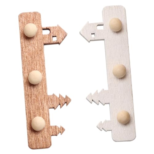 Vaguelly 2 Stück Miniatur Haken für Puppenhaus Wandhängende Kleiderbügel für Puppenoutfits Praktische Aufbewahrungslösung für Puppenbekleidung Weiß Braun von Vaguelly