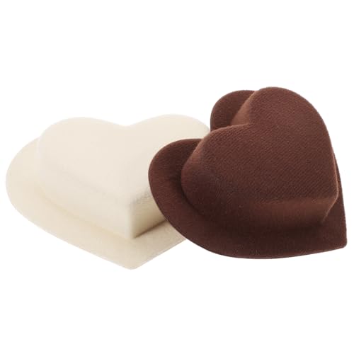 Vaguelly 2 Stück Miniatur Herzförmige Puppenhüte Bastelbedarf für Diy Projekte Dekorative Filzhüte für Puppen Beige Kaffee für Kreative Bastelideen von Vaguelly