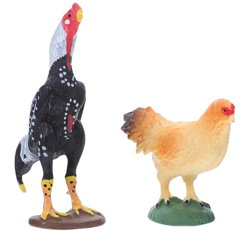 Vaguelly 2 Stück Miniatur Hühnerfiguren Auf Dem Bauernhof Realistische Henne Und Hahn Modellspielzeug Tiermodelle Aus Kunststoff Für Spielset Mit Nutztieren Für Garten Landschaft von Vaguelly