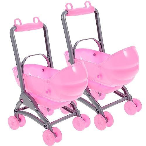 Vaguelly 2 Stück Miniatur-Kinderwagen-Spielzeug Mini-Kinderwagen-Modelle Kunststoff-Puppen-Kinderwagen-Spielzeug Cartoon-Kinderwagen-Spielzeug Frühpädagogisches Spielzeug Für Kinderzimmer von Vaguelly