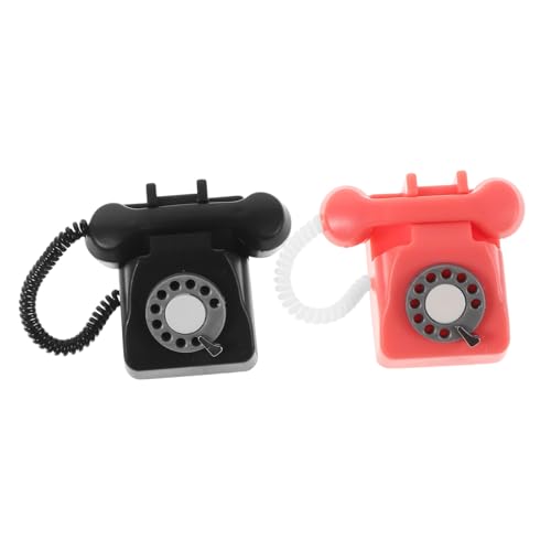 Vaguelly 2 Stück Miniatur Retro Telefon Modell Realistische Vintage Telefon Dekoration für Puppenhaus Kleines Leichtes Drehtelefon als Büro Szeneaccessoire Rot und Schwarz Vaguelly 2 Stück Miniatur Retro Telefon Modell Realistische Vintage Telefon Dekoration für Puppenhaus Kleines Leichtes Drehtelefon als Büro Szeneaccessoire Rot und Schwarz von Vaguelly