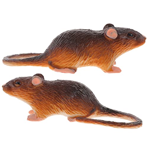 Vaguelly 2 Stück -Modell Lernspielzeug für Tiere gefälschter Streich lebensechter Streich Simulation kinderspielzeug Halloween Dekoration Fun Toy Ratten Mausspielzeug für Katze Plastik von Vaguelly