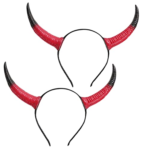 Vaguelly 2 Stück Ox Hörner Haarreif Party Haarband für Erwachsene Leichtes Bequemes Stirnband mit Langlebigem Ox Horn Design Accessoire für Karneval Halloween und Festliche Anlässe von Vaguelly