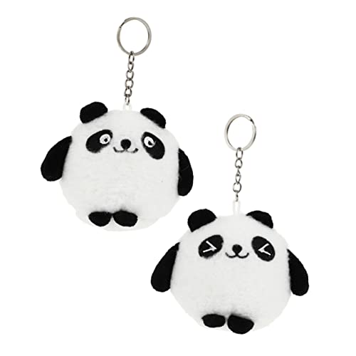 Vaguelly 2 Stück Panda Schlüsselanhänger Tier Mini Schlüsselring Weiche Kleine Puppe Schlüsselanhänger Plüschpuppe Süße Ausgestopfte Schlüsselanhänger Süßer Plüsch Schöner von Vaguelly