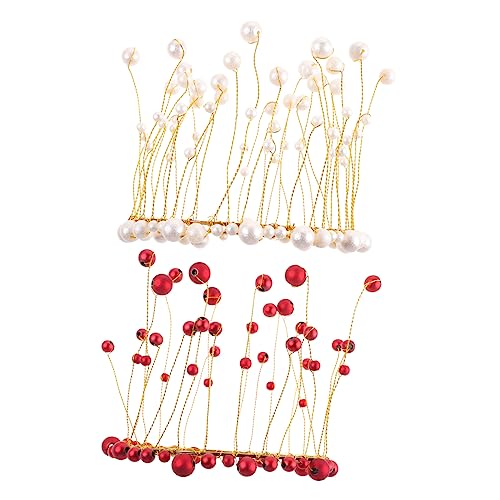 Vaguelly 2 Stück Perle Krone Ornament diadem dvd the crown Geburtstagsfeier Tortenkrone geburtstagseinladungen Kuchendekor Glücklich Party Ornamente für Kuchen Geburtstag Topper Legierung von Vaguelly
