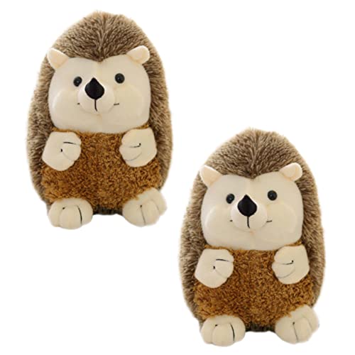 Vaguelly 2 Stück Plüsch-Igel-Puppe Babyspielzeug tragen Dinosaurier Kleinkind sensorisches Kuscheltier Animal Toys weihnchtsdeko Plüschpuppe Igel Brown von Vaguelly