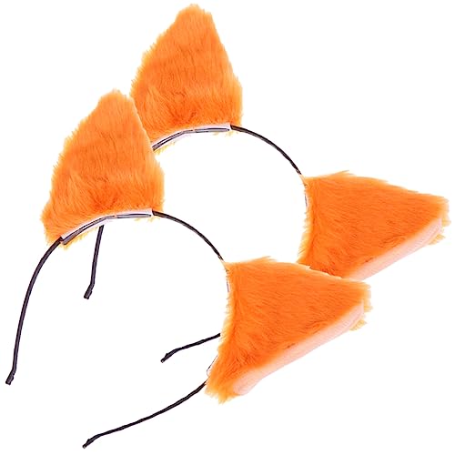Vaguelly 2 Stück Plüsch Katzenohren Haarreif Flauschiges Tierohren Stirnband für Damen Mädchen Karneval Halloween Party Cosplay Kostüm Zubehör von Vaguelly