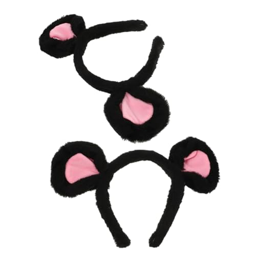 Vaguelly 2 Stück Plüsch Mausohren Haarreif Teilig Cartoon Design Weich Bequem Langlebig Halloween Party Kostüm Damen Mädchen von Vaguelly