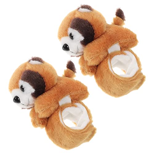 Vaguelly 2 Stück Plüsch Waschbär Slap Bracelet Kuscheltier Handgelenkarmband für Kindergeburtstag Halloween und Themenpartys Sicher und Kinderfreundlich von Vaguelly