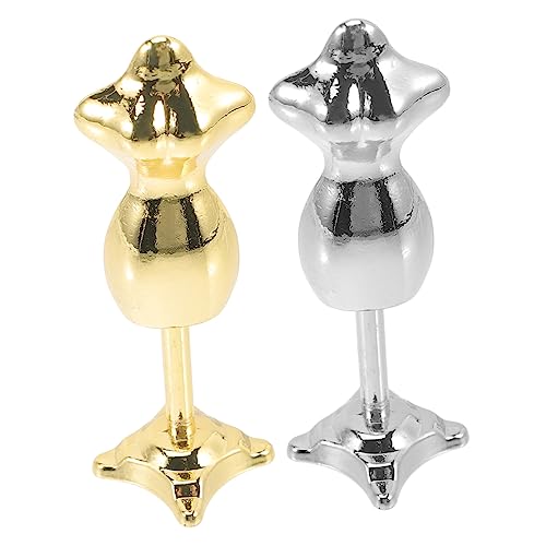 Vaguelly 2 Stück Puppenbüsten aus Hochwertiger Legierung Halblange Mannequin Modelle für Puppenkleider Display Glänzend Gold und Silber Kompakt und Faltenfreie Kleidpräsentation von Vaguelly