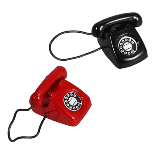 Vaguelly 2stücke Miniature Retro Telefon Für Vintage Telefon Dekoration Spielzeug Für Tischdeko Oder Pflanzenornament Geeignet von Vaguelly