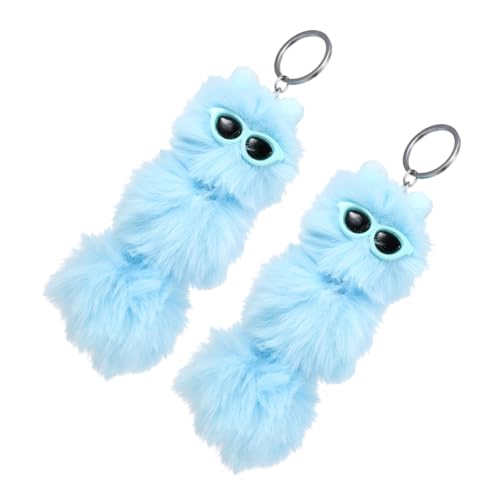 Vaguelly 2 Stück Raupe Schlüsselanhänger Schlüsselbund Plüsch-raupen-anhänger Schlüsselkette Taschenanhänger Plüsch Schlüsselanhänger Legierung Blue von Vaguelly