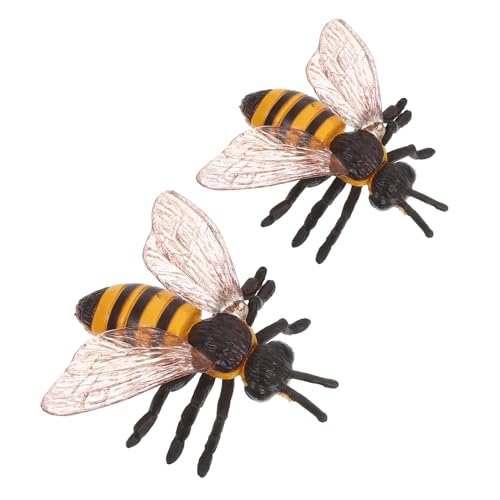 Vaguelly 2 Stück Realistische Bienenfiguren aus Detailgetreue Insektenmodelle für Wissenschaftsprojekte Pädagogisches Lernspielzeug Vielfalt der Insekten für Kleinkinder von Vaguelly