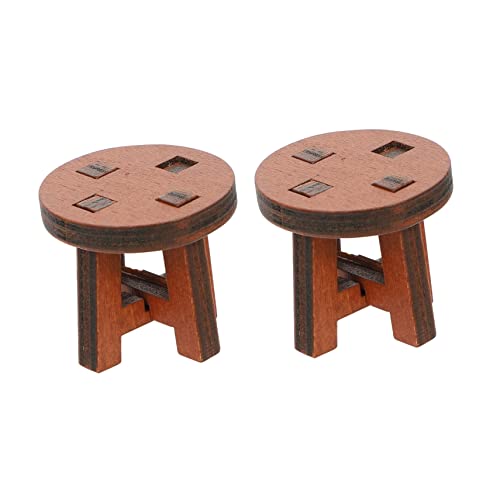 Vaguelly 2 Stück Runde Stuhl Ornamente Zum Basteln Dekoration Stühle Szenen Requisiten Kreativer Miniatur Stuhl Garten Ornamente Miniatur Hocker Mini Stuhl Kunstgegenstände Foto von Vaguelly