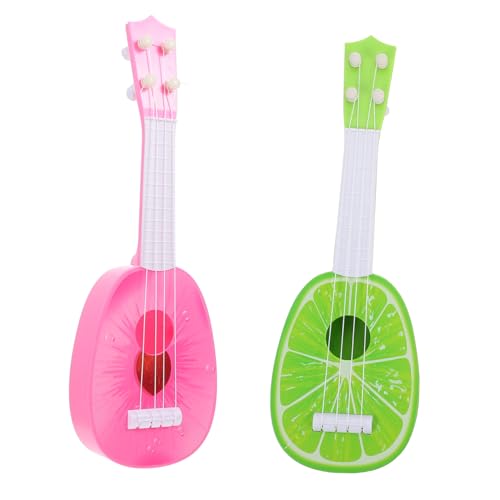 Vaguelly 2 Stück Saiten Mini Gitarre Kinderspielzeug Musikinstrumente Gitarren Musikspielzeug Mini Gitarrenspielzeug Mini Ukulelen Mini Musikspielzeug Gitarrenmodelle Grüner Kunststoff von Vaguelly