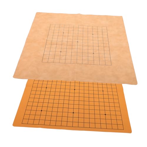 Vaguelly 2 Stück Schachbrett Praktisches Schach-klappbrett Brettspieltisch Spielmatte Faltbar Magnet-schachspiel Blanker Slates -Spiel Faltbrett Brettspielzubehör Spiele Brown Pu von Vaguelly