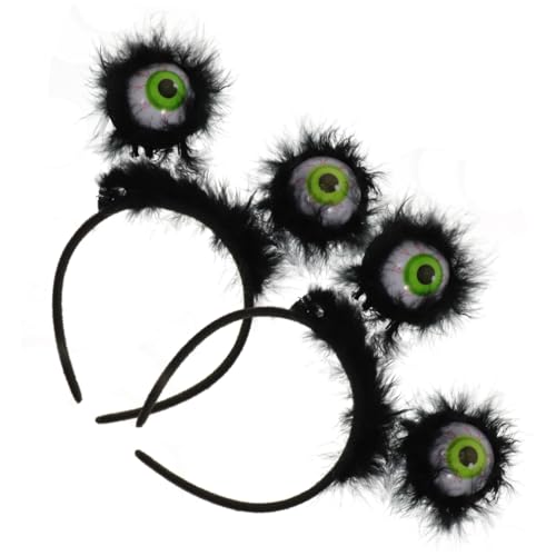 Vaguelly 2 Stück Teiliges Halloween Stirnband Gruselige Augen Kopfhaarreif Leichter Langlebiger Kopfschmuck für Cosplay und Party Zufälliger Stil Schwarz oder für Halloween Fest von Vaguelly