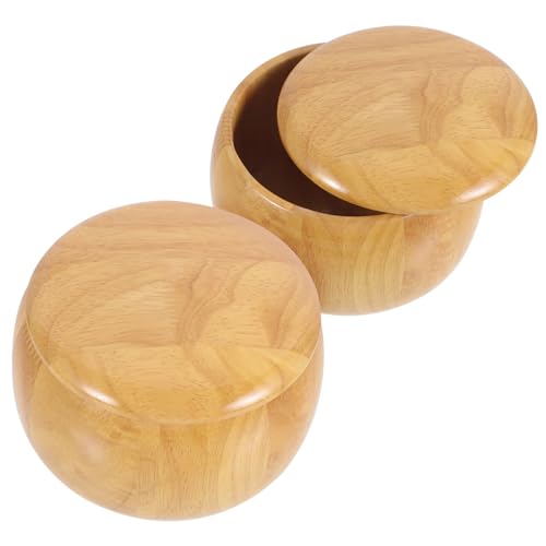 Vaguelly 2 Stück Teiliges Holz Go Spielstein Behälter mit Deckel Hochwertige Aufbewahrungsschale für Schachsteine aus Massivem Holz für Go Spiel und Tischorganisation von Vaguelly