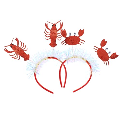 Vaguelly 2 Stück Teiliges Krabben und Hummer Haarreifen Kreative Kostüm Partyhaarschmuck Langlebiges Material Bequemes Tragen für Karneval Halloween und Bühnenauftritte von Vaguelly