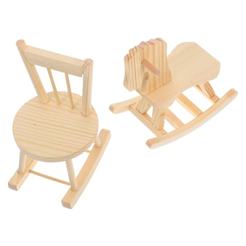 Vaguelly 2 Stück Teiliges Miniatur Puppenhaus Holz Schaukelstuhl und Holzpferd DIY Bastelset für Puppenhaus Möbel Naturbelassen Realistische Detailverarbeitung Kreatives Lernspielzeug Vaguelly 2 Stück Teiliges Miniatur Puppenhaus Holz Schaukelstuhl und Holzpferd DIY Bastelset für Puppenhaus Möbel Naturbelassen Realistische Detailverarbeitung Kreatives Lernspielzeug von Vaguelly