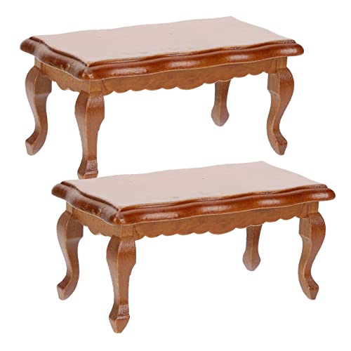 Vaguelly 2 Stück Teiliges Miniatur Puppenhaus Holzmöbel Wohnzimmer Tisch Küchenzubehör DIY Dekoration Vaguelly 2 Stück Teiliges Miniatur Puppenhaus Holzmöbel Wohnzimmer Tisch Küchenzubehör DIY Dekoration von Vaguelly
