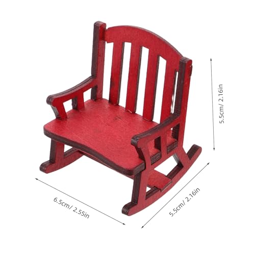 Vaguelly 2 Stück Teiliges Miniatur Schaukelstuhl Puppenhaus Möbel Dekoration Handgefertigt Natürliche Textur Warmes Design für Sammler und Wohnaccessoires von Vaguelly