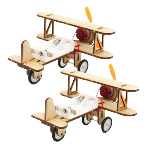 Vaguelly 2 Stück Teiliges Modellflugzeug Bausatz aus Holz DIY Puzzle zum Zusammenbauen Pädagogisches Kreatives Basteln für Jungen und Mädchen Geeignet Zufällige Farbe Zufällige Farbe von Vaguelly