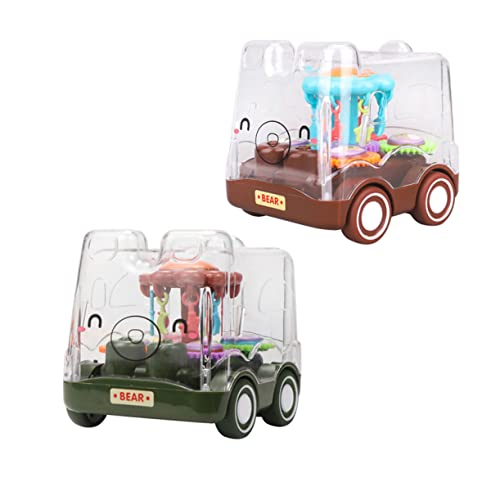Vaguelly 2 Stück Teiliges Pull Back Bus Transparentes Langlebiges Auto für Kleinkinder Batteriefrei Fördert Kreativität und Eltern Junge Mädchen Interaktion Geeignet Ab Jahren von Vaguelly