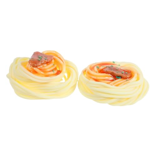 Vaguelly 2 Stück Teiliges Realistische Fake Spaghetti aus PVC Langlebige Künstliche Italienische Nudeln für Restaurantdekoration Bühnenrequisiten und Spiel Naturgetreue Nachbildung für von Vaguelly