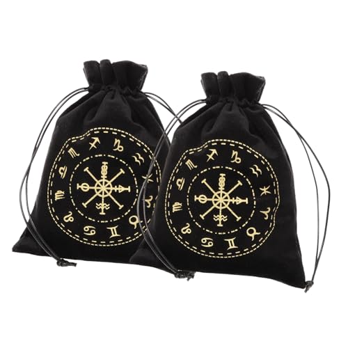 Vaguelly 2 Stück Teiliges Tarot Karten Aufbewahrungsbeutel mit Kordelzug Weiche Tarot Tasche für Karten Schmuck und Kleine Gegenstände Tragbar und Sicher für Wahrsagerinnen von Vaguelly