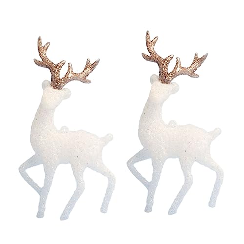 Vaguelly 2 Stück Weihnachtliche Kristall Hirsch Figuren Cake Dekoration Glänzende Miniatur Ornamente für Weihnachtsdeko Festliche und Tischdekoration von Vaguelly
