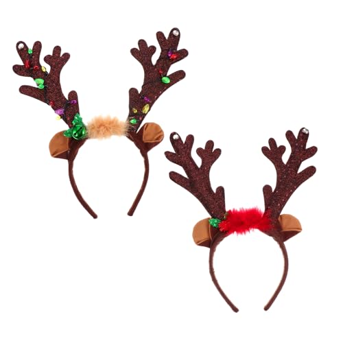 Vaguelly 2 Stück Weihnachts Haarreif mit Leuchtenden Rentiergeweihen und Glocken Festlicher Kopfschmuck für Weihnachtsfeiern und Veranstaltungen Braun mit LED LED Vaguelly 2 Stück Weihnachts Haarreif mit Leuchtenden Rentiergeweihen und Glocken Festlicher Kopfschmuck für Weihnachtsfeiern und Veranstaltungen Braun mit LED LED von Vaguelly