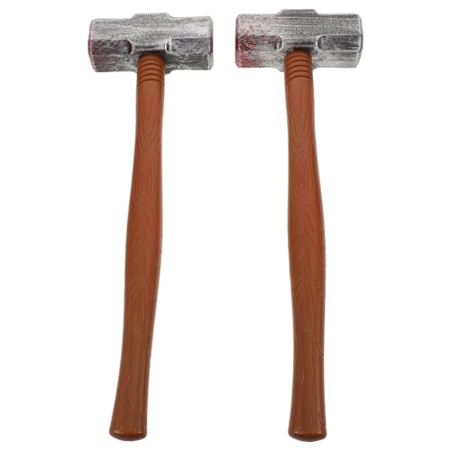 Vaguelly 2 Stück gefälschte Hammer-Requisiten – realistische Simulation Kunststoffhämmer für Halloween-Party, Cosplay, Kinder, so tun, als ob Layout-Dekoration, Party-Zubehör von Vaguelly