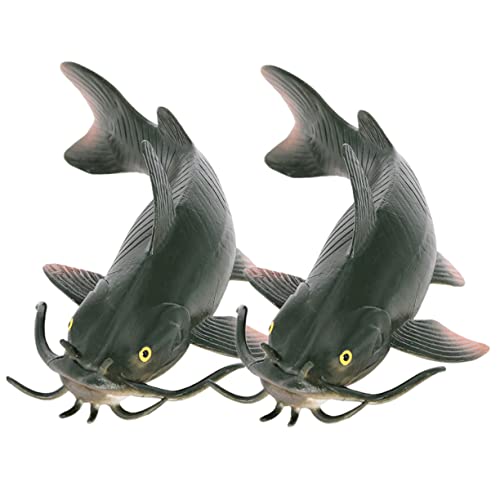 Vaguelly 2 Stück simulierter Wels für kindergeschenke adventsgeschenke Fischfigur Kinderzimmer klein Wels kognitives Modell lebensechte Welsfigur PVC von Vaguelly
