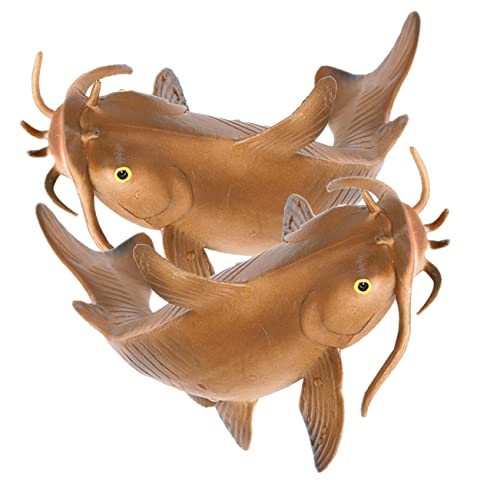 Vaguelly 2 Stück simulierter Wels künstlich klein gefüllter Fischwels für kindergeschenke ziernieten dekoring gefälschte Fischdekoration Wels-Ornament PVC von Vaguelly