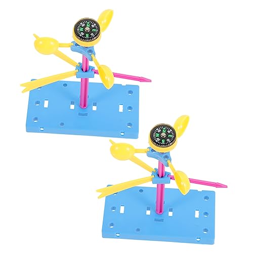 Vaguelly 2 Stück spielzeuge DIY-pädagogische technische Experimente DIY-Vorbau-Kits Montage Windfahne Lernspielzeug für Stammlernspielzeug Plastik von Vaguelly