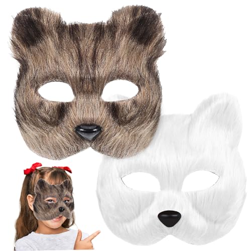 Vaguelly 2 Stück tierische Maske halloween masken halloweenmaske costume masks Halloween-Schrei schwarzes, lochloses Halloween Henne Maskerade Cosplay-Maske Maskerade Maske Requisit Flanell von Vaguelly