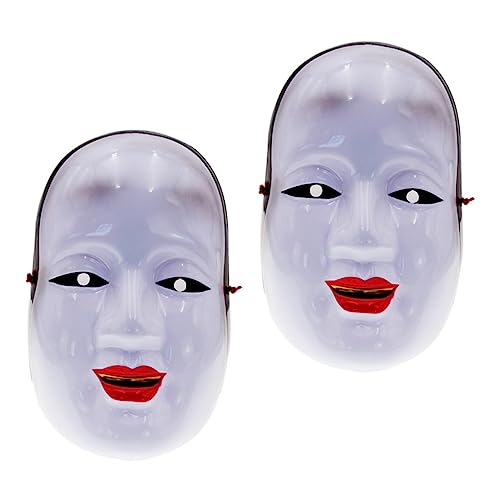Vaguelly 2 Stücke Maske Leistung Dekoration Bühne Dekoration Handwerk Cosplay Aktivität Prop Make Up Party Requisiten Cosplay Kostüm Kunststoff Weiß von Vaguelly