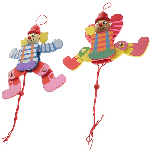Vaguelly 2-Teilige Schnur Marionettenpuppen interaktives Puppen Puppet Ziehmarionetten Clown- lustiges Marionettenspielzeug lustiges Clownhandwerk Clown-Marionette von Vaguelly